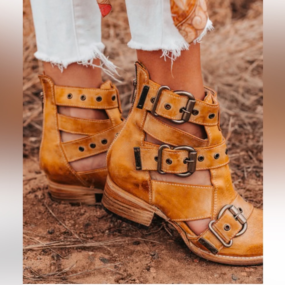 Freebird by Steven Tan Ankle Booties with Buckle Details